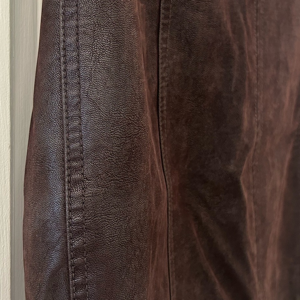 Free People Modern Femme Vegan Leather Mini Skirt Brown Size 6 - Picture 4 of 8